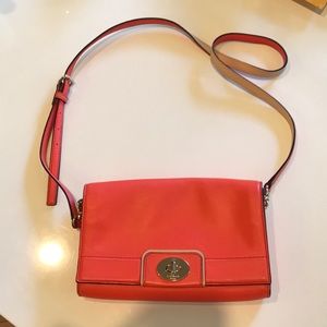 Orange Kate Spade purse cross body clutch